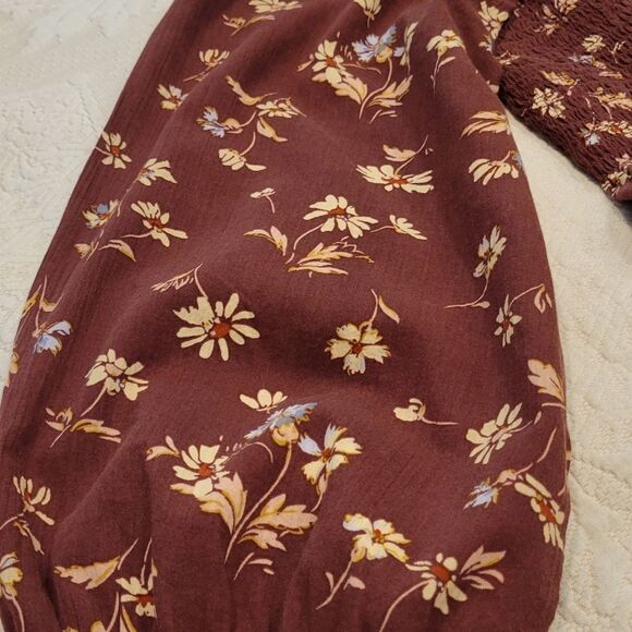 Madewell Lucie Smocked Square Neck Cotton Floral Cottage Top 10 - Picture 8 of 15